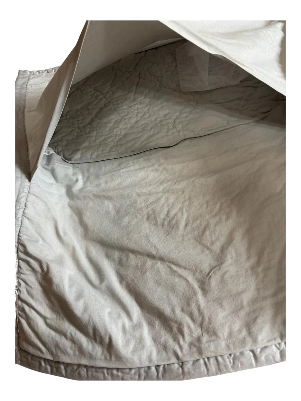 2 Pottery Barn Quilted Euro Pillow Shams Light Gray Double Hand Stitched Diamond